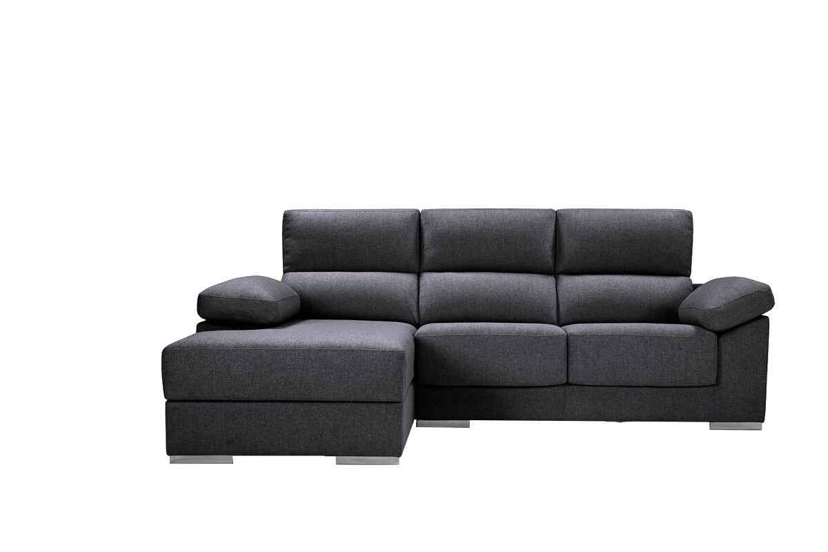 Chaise longue M con arcón NOEMI Gris Oscuro