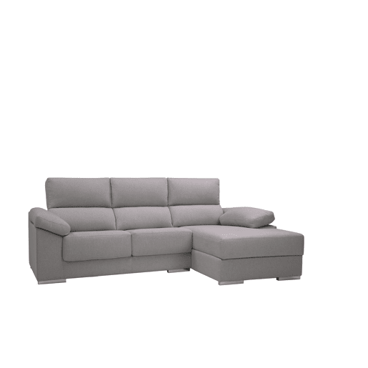 Chaise longue M com arca NOEMI dereita 4 lugares cinza claro