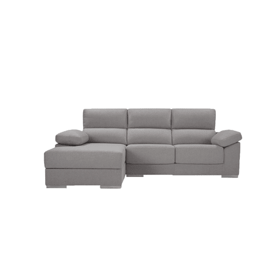 Chaise longue M com arca NOEMI esquerda 4 lugares cinza claro