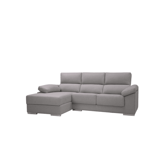 Chaise longue M com arca NOEMI esquerda 4 lugares cinza claro