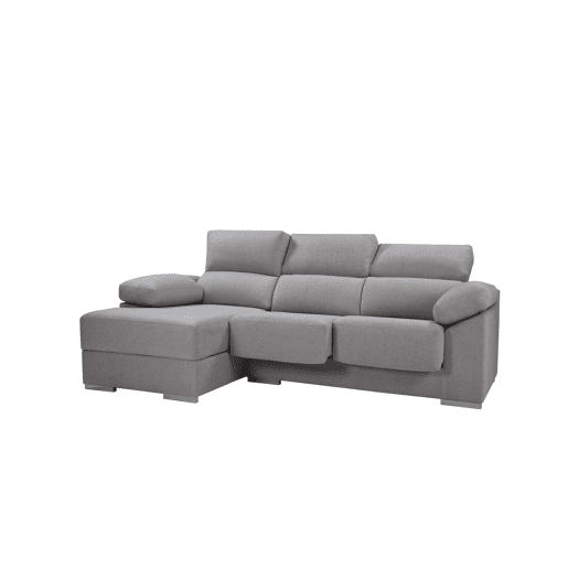 Chaise longue M com arca NOEMI esquerda 4 lugares cinza claro