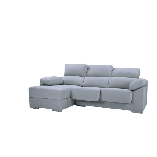 Chaise longue M com arca NOEMI esquerda 4 lugares azul claro Chaise longue M com arca NOEMI esquerda 4 lugares azul claro