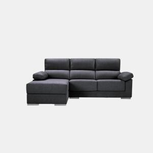 Chaise longue S NOEMI esquerda 3 lugares antracite