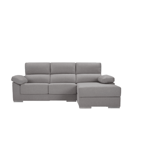 Chaise longue S NOEMI dereita 3 lugares cinza claro