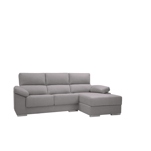 Chaise longue S NOEMI dereita 3 lugares cinza claro