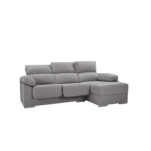 Chaise longue S NOEMI dereita 3 lugares cinza claro