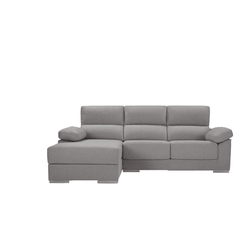 Chaise longue S NOEMI esquerda 3 lugares cinza claro