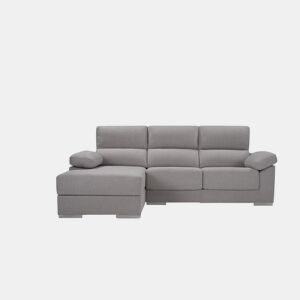 Chaise longue S NOEMI esquerda 3 lugares cinza claro