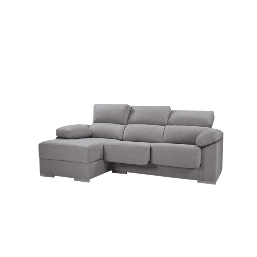 Chaise longue S NOEMI esquerda 3 lugares cinza claro