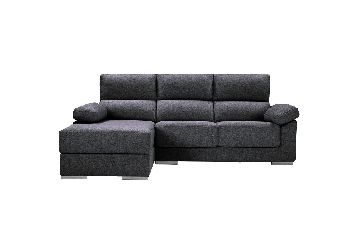 Chaise longue S con arcón NOEMI Gris Oscuro