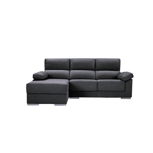 Chaise longue S com baú NOEMI esquerda 3 lugares antracite