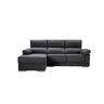 Chaise longue S com baú NOEMI esquerda 3 lugares antracite