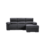 Chaise longue S com baú NOEMI dereita 3 lugares chocolate