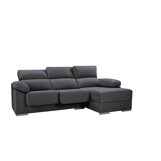 Chaise longue S com baú NOEMI dereita 3 lugares chocolate