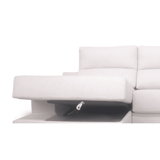Chaise longue S com baú NOEMI esquerda 3 lugares chocolate