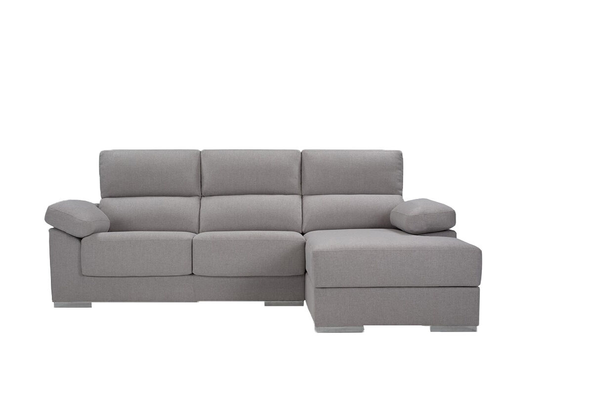 Chaise longue S con arcón NOEMI Gris Claro
