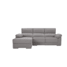 Chaise longue S com baú NOEMI esquerda 3 lugares cinza claro