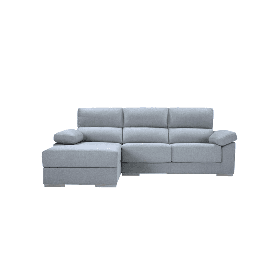 Chaise longue S com baú NOEMI esquerda 3 lugares azul claro