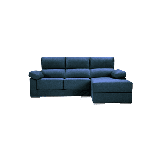 Chaise longue S com baú NOEMI dereita 3 lugares azul marinho
