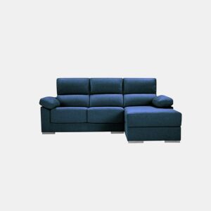 Chaise longue S com baú NOEMI dereita 3 lugares azul marinho