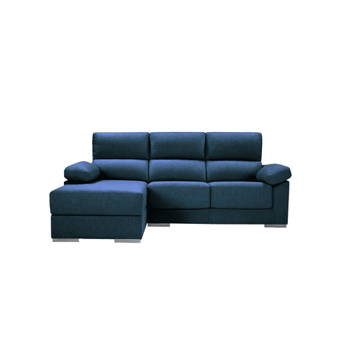 Chaise longue S com baú NOEMI esquerda 3 lugares azul marinho