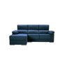 Chaise longue S com baú NOEMI esquerda 3 lugares azul marinho