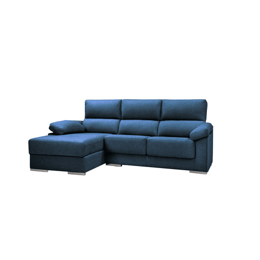 Chaise longue S com baú NOEMI esquerda 3 lugares azul marinho