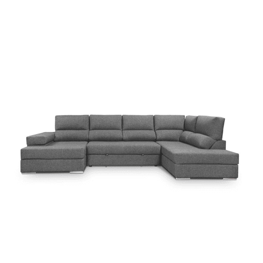 Sofá de canto U BARI XL dereita 4 lugares antracite