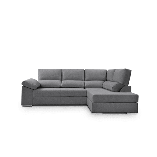 Sofá de canto L BARI XL dereita 4 lugares antracite