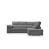 Sofá de canto L BARI XL dereita 4 lugares antracite
