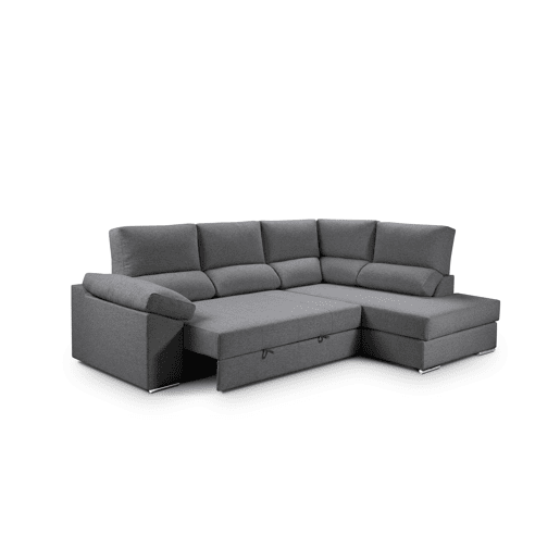 Sofá de canto L BARI XL dereita 4 lugares antracite
