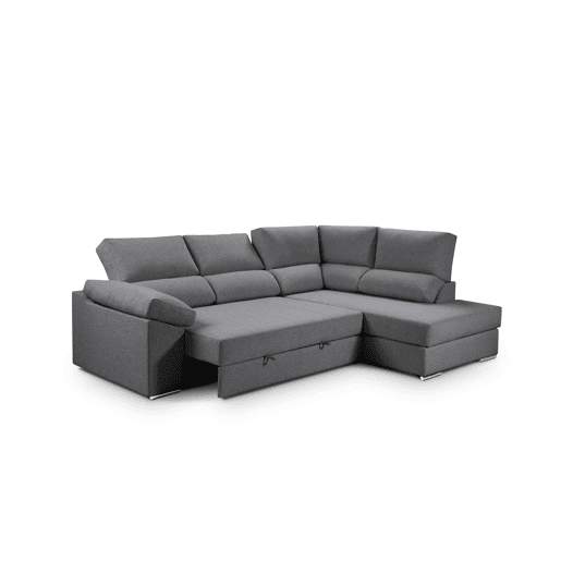 Sofá de canto L BARI XL dereita 4 lugares antracite