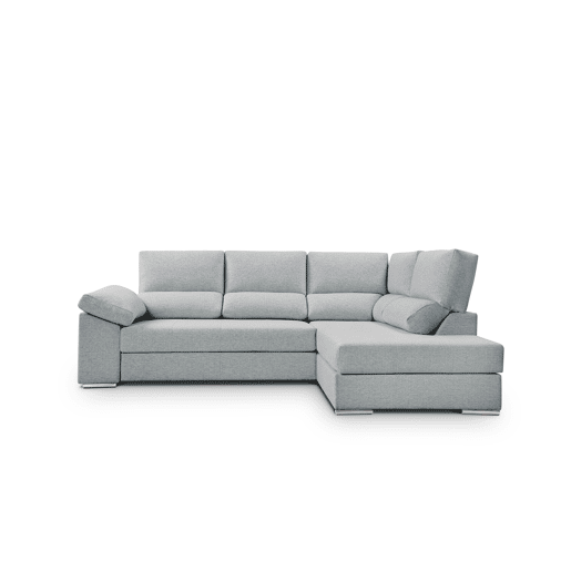 Sofá de canto L BARI XL dereita 4 lugares azul