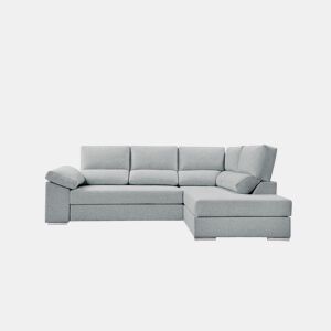 Sofá de canto L BARI XL dereita 4 lugares azul