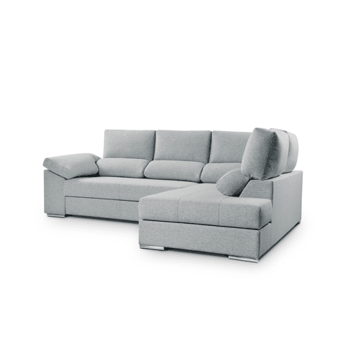 Sofá de canto L BARI XL dereita 4 lugares azul