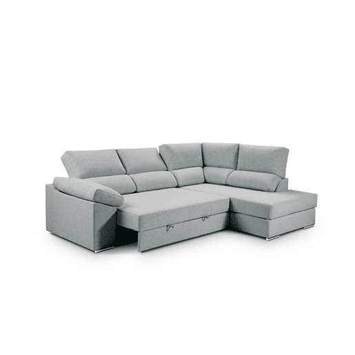 Sofá de canto L BARI XL dereita 4 lugares azul