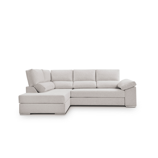Sofá de canto L BARI XL esquerda 4 lugares bege