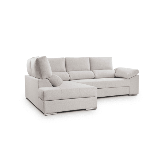 Sofá de canto L BARI XL esquerda 4 lugares bege