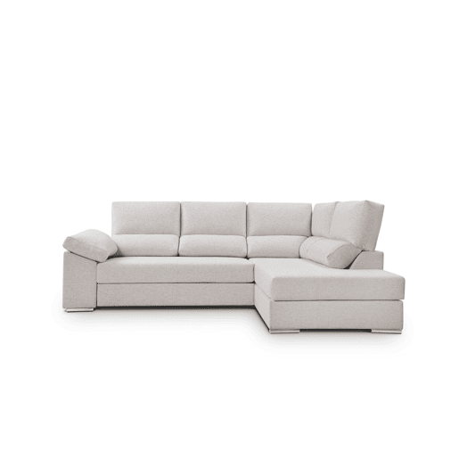 Sofá de canto L BARI XL dereita 4 lugares bege