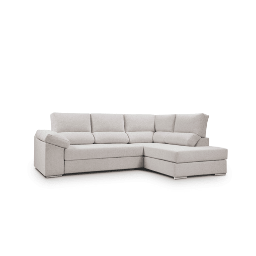 Sofá de canto L BARI XL dereita 4 lugares bege