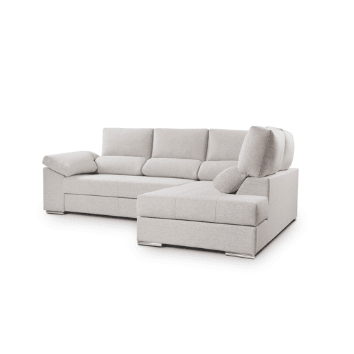 Sofá de canto L BARI XL dereita 4 lugares bege