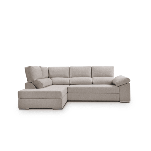 Sofá de canto L BARI XL esquerda 4 lugares vison