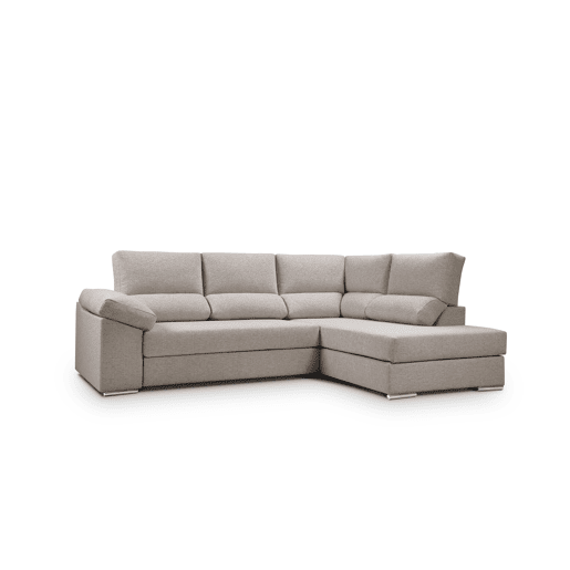 Sofá de canto L BARI XL dereita 4 lugares vison