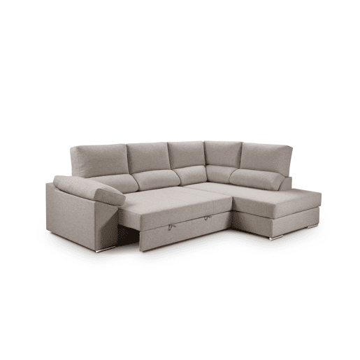 Sofá de canto L BARI XL dereita 4 lugares vison