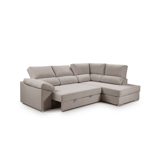 Sofá de canto L BARI XL dereita 4 lugares vison