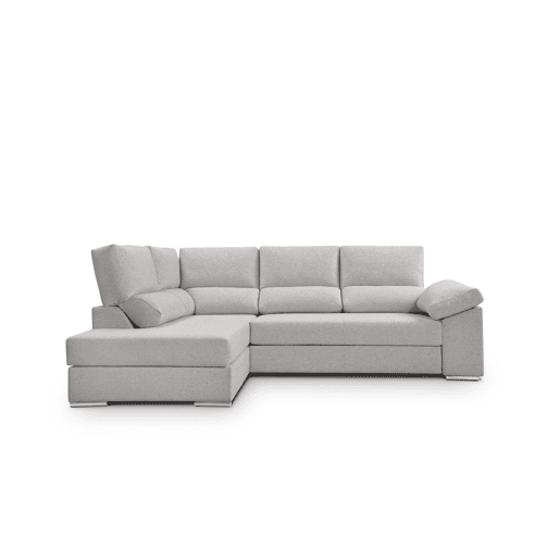 Sofá de canto L BARI XL esquerda 4 lugares cinza claro