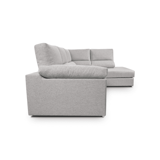Sofá de canto L BARI XL dereita 4 lugares cinza claro