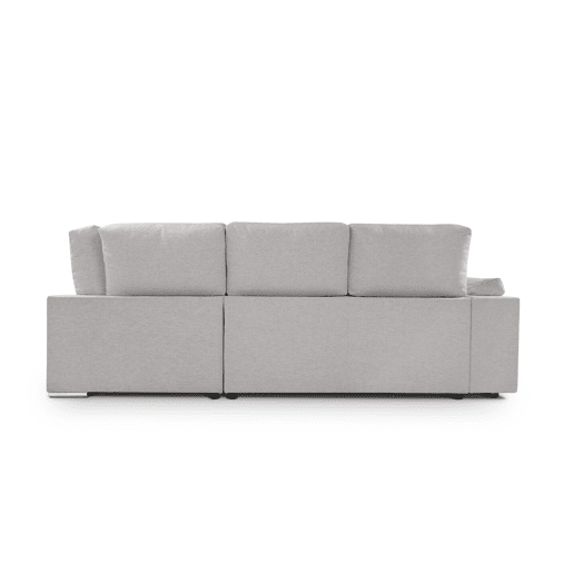 Sofá de canto L BARI XL dereita 4 lugares cinza claro