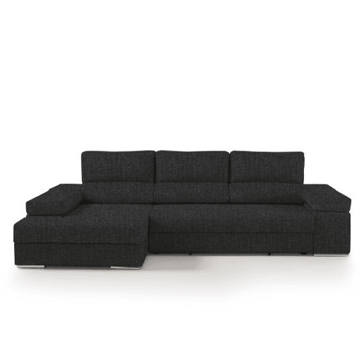 Chaise longue L BARI XL esquerda 4 lugares antracite