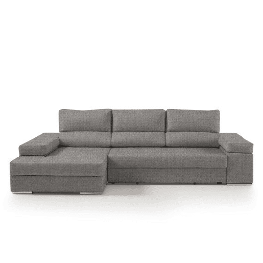 Chaise longue L BARI XL esquerda 4 lugares cinza claro